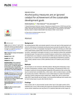 Alkoholpolitische Maßnahmen sind ein vernachlässigter Katalysator für die Erreichung der Nachhaltigen Entwicklungsz-1